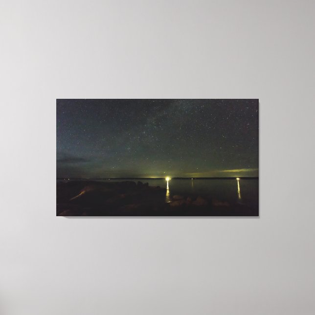 Lienzo Cielo nocturno sobre la bahía de Gouldsboro, Maine (Anverso)