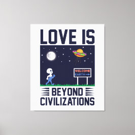 Lienzo Cielo nocturno y espacio con nómadas y naves espac