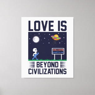 Lienzo Cielo nocturno y espacio con nómadas y naves espac