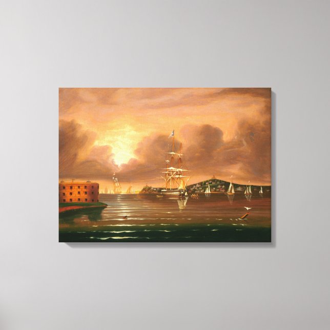 Lienzo Cielo que amenaza, bahía de Nueva York (Anverso)