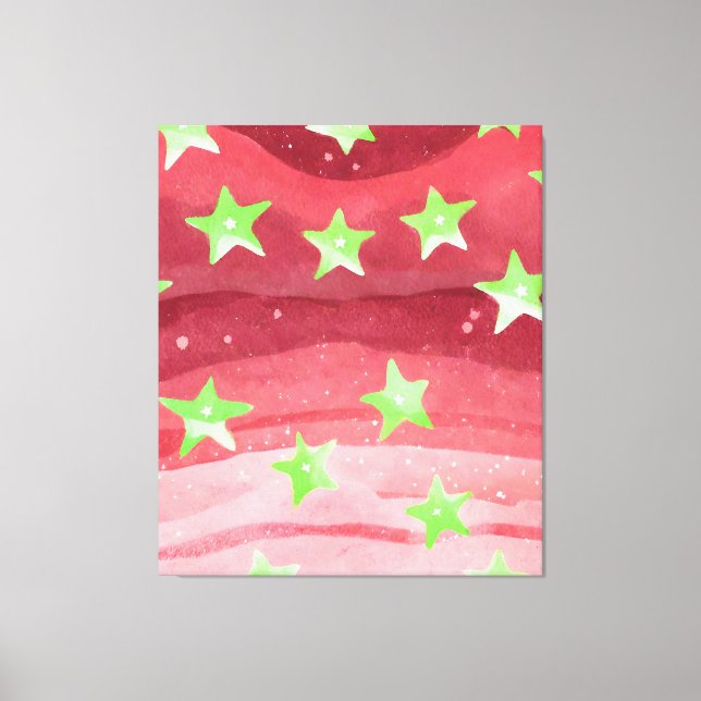 Lienzo cielo rojo con estrellas (Anverso)