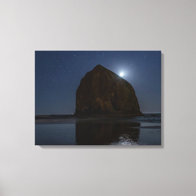 Lienzo Cielos sobre Haystack Rock | Cannon Beach, Oregon (Anverso)