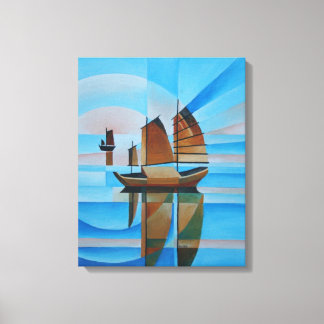 Lienzo Cielos suaves, mares ceruleanos y basura cubista