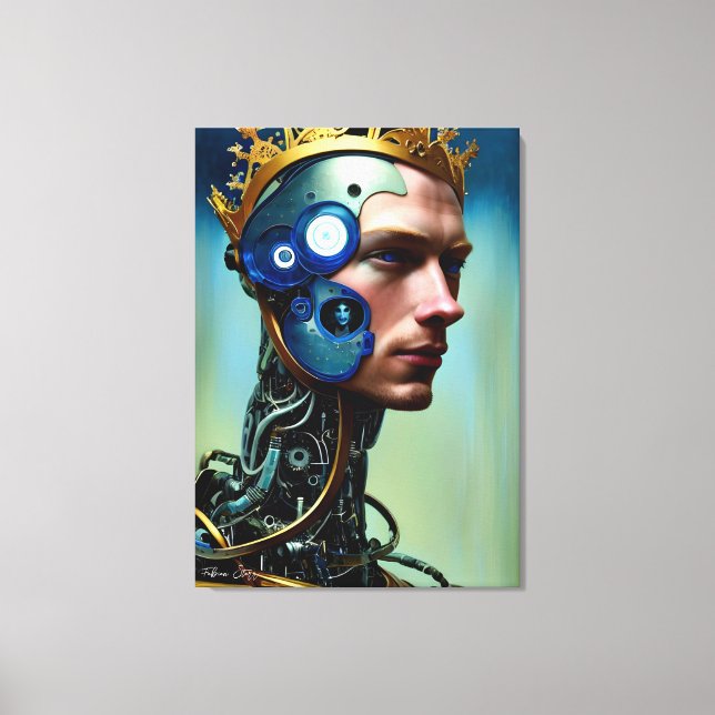 Lienzo Ciencia futurista ficción Cyborg Man Wall Art (Anverso)