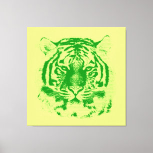 Lienzo Cierra la cara del tigre (Lime y Verde)