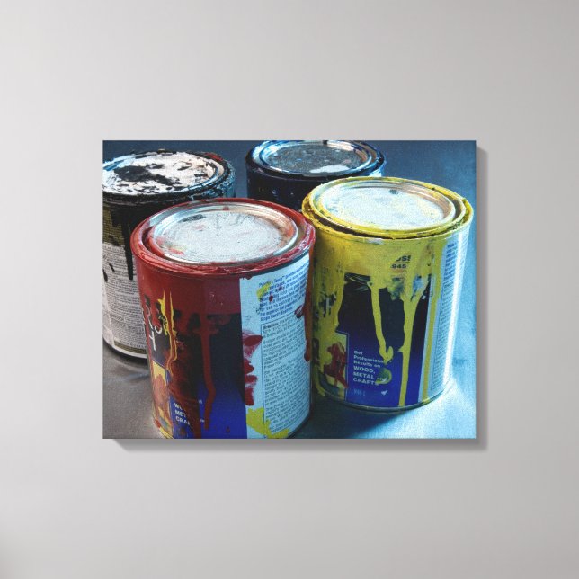 Lienzo Cierre de cuatro latas de pintura (Anverso)