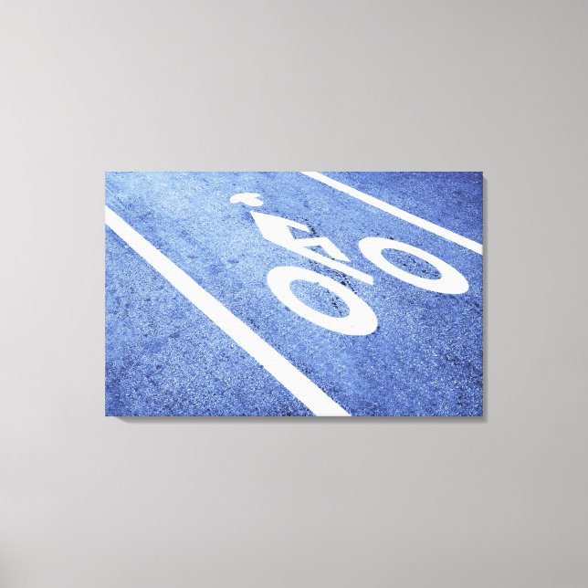 Lienzo Cierre de un cartel de bicicleta en la carretera (Anverso)