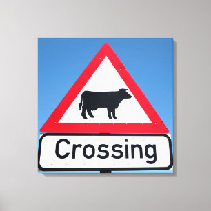 Lienzo Cierre Del Rótulo De Cruce De Ganado. Cabo Occide