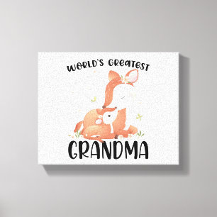 Lienzo Cierva y cervatillo La mejor abuela del mundo