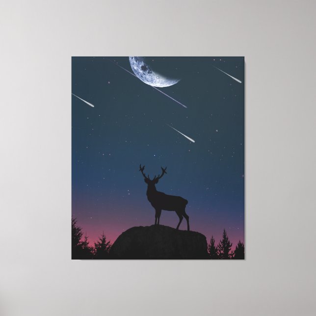 Lienzo ciervo a la luz de la luna (Anverso)