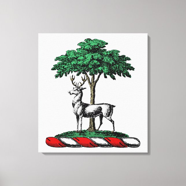 Lienzo Ciervo Venado junto a un Árbol Emblema del Crest H (Anverso)