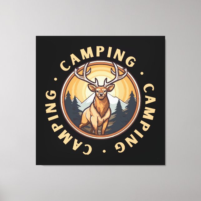 Lienzo Ciervos - Salvajismo - Camping (Anverso)