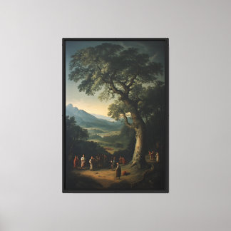 Lienzo Cifras y árbol antiguo