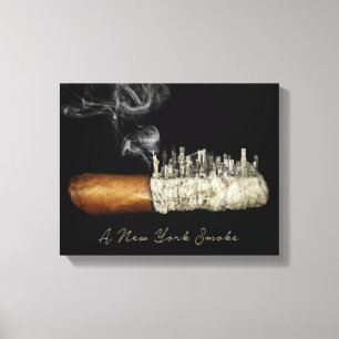 Lienzo Cigar Art, Poster de Nueva York, Cigar Print, Nyc