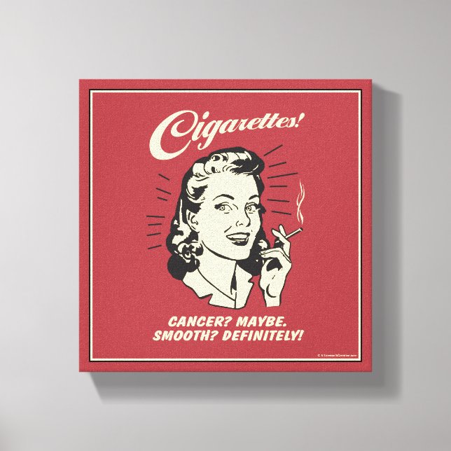 Lienzo Cigarrillos: Cáncer Quizás Def Suave. (Anverso)