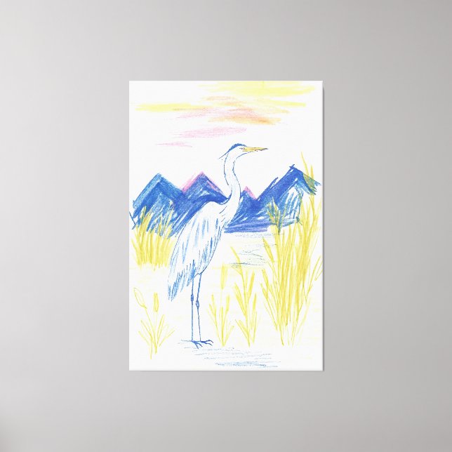 Lienzo Cigüeña de un espejismo (Anverso)