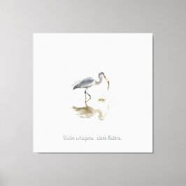 Lienzo Cigüeña en agua