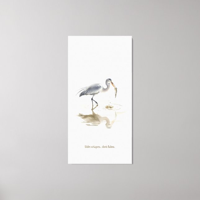 Lienzo Cigüeña en agua (Anverso)