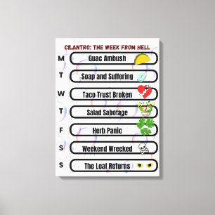 Lienzo Cilantro - La semana desde el infierno divertida a