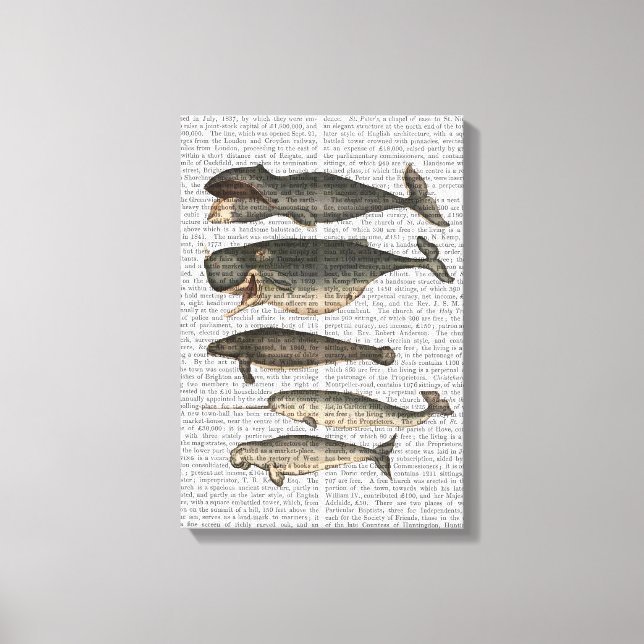 Lienzo Cinco ballenas de época (Anverso)