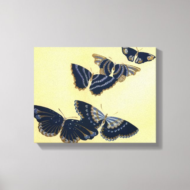 Lienzo Cinco mariposas vintage (Anverso)