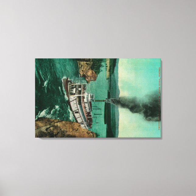 Lienzo Cinco raids de dedo con caballo blanco de vapor (Anverso)