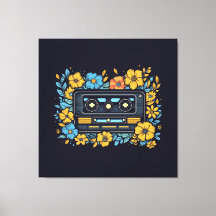 Cinta cassette con flores