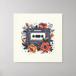 Lienzo Cinta de cassette floral