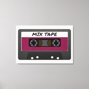 Lienzo Cinta mixta púrpura - Regalo inspirado en los 80 y