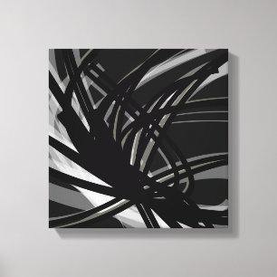 Lienzo Cintas abstractas en blanco y negro   Sombras y lu