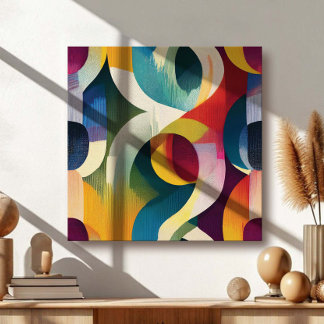 Lienzo Cintas curvas abstractas coloridas