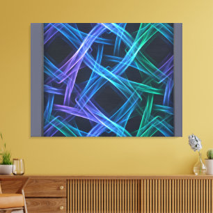 Lienzo Cintas de Luz tejidas de neón Fusión abstracta