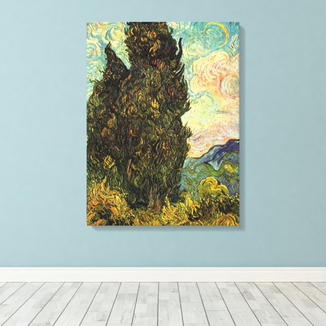 Lienzo Cipreses por Vincent van Gogh (Insitu (piso de madera))