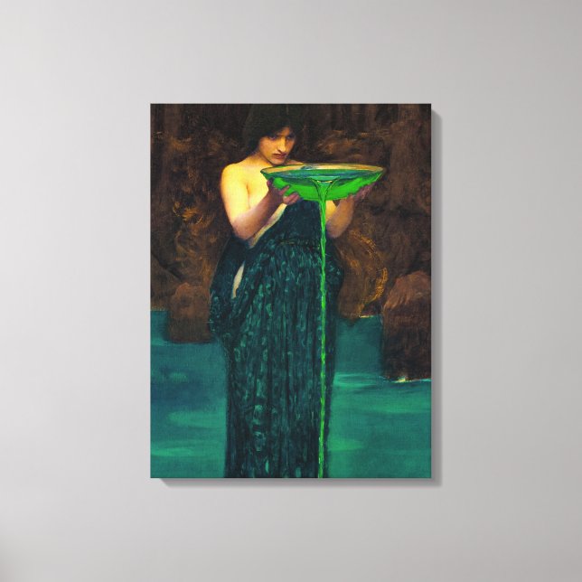 Lienzo Circe Invidiosa, 1892 por John William Waterhouse (Anverso)