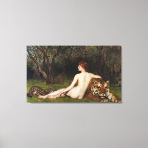 Lienzo Circe (Mujer y Gatos Peligrosos) (por John Collier