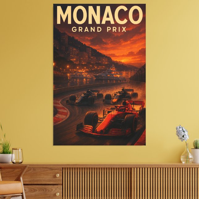 Lienzo Circuito del Gran Premio de Mónaco Circuit de Mona (Insitu (Sala de estar))