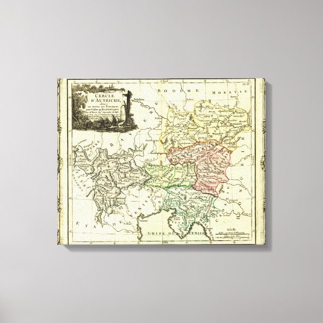 Lienzo Círculo austriaco del Sagrado Mapa del Imperio Rom (Anverso)