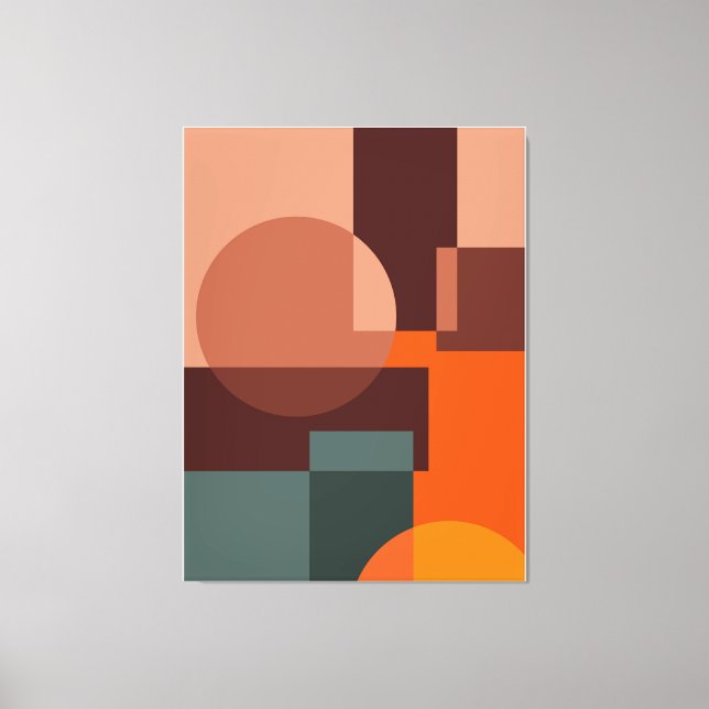 Lienzo círculo de fondo de patrón abstracto (Anverso)