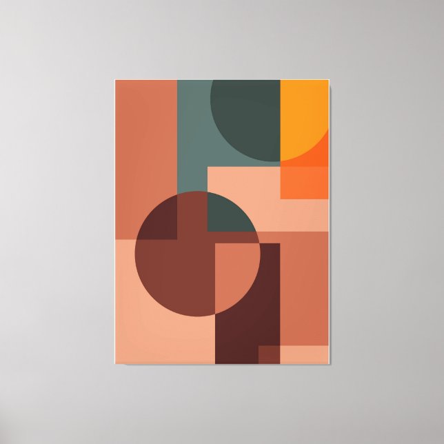 Lienzo círculo de fondo de patrón abstracto (Anverso)