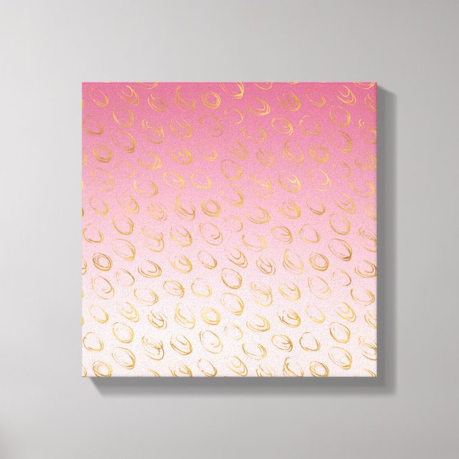 Lienzo Círculos chic oro ombre rosa (Anverso)