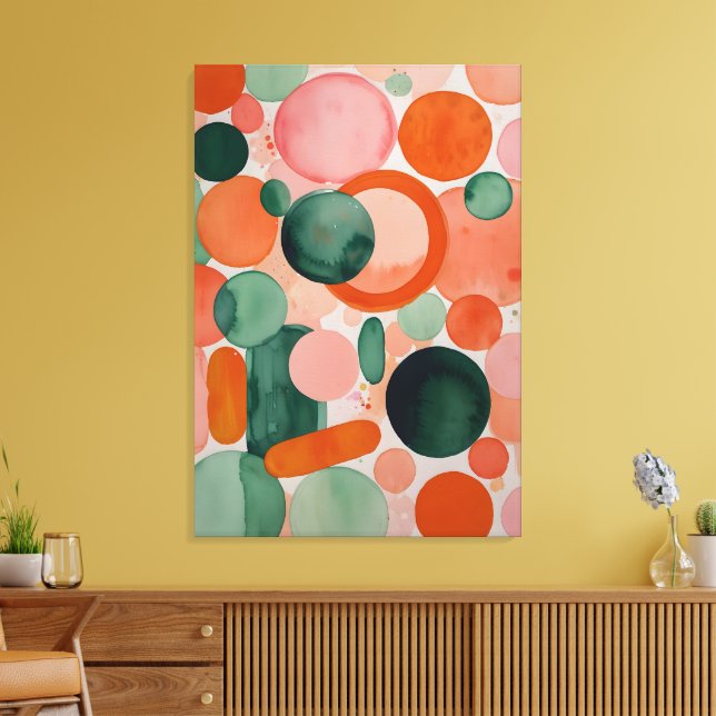 Lienzo Círculos de acuarela (Insitu (Sala de estar))