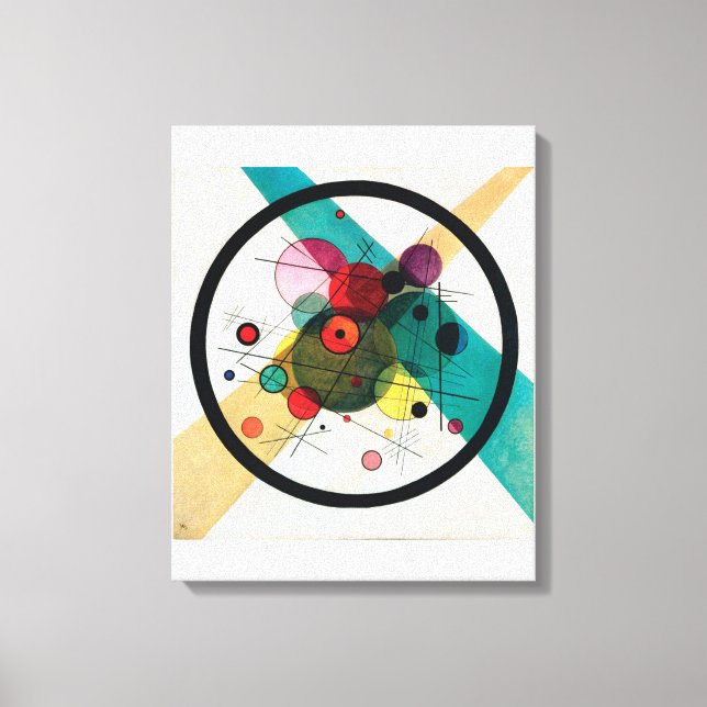 Lienzo Círculos en un círculo de Wassily Kandinsky (Anverso)
