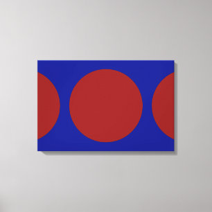 Lienzo Círculos rojos en azul