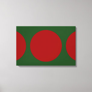 Lienzo Círculos rojos en verde