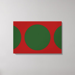 Lienzo Círculos verdes en rojo
