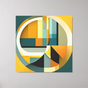 Lienzo Círculos y Rectángulos de abstracción geométrica r