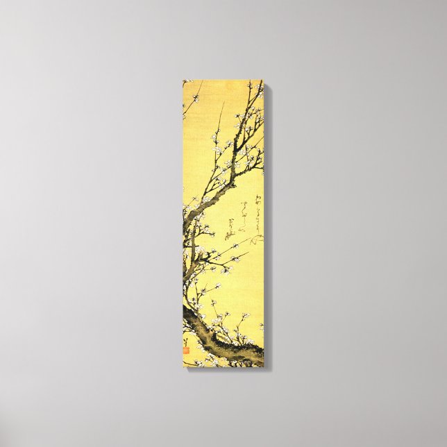 Lienzo Ciruela florida de Hokusai (Anverso)