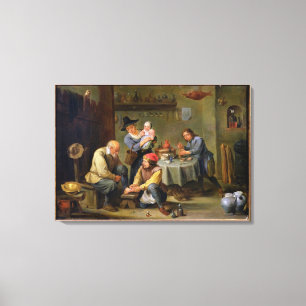 Lienzo Cirujano que tiende al pie de un viejo hombre