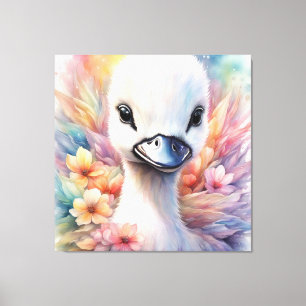Lienzo Cisne de aves arcoiris 2
