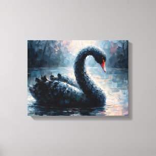 Lienzo Cisne Negro – Fauna Gótica Malhumorada